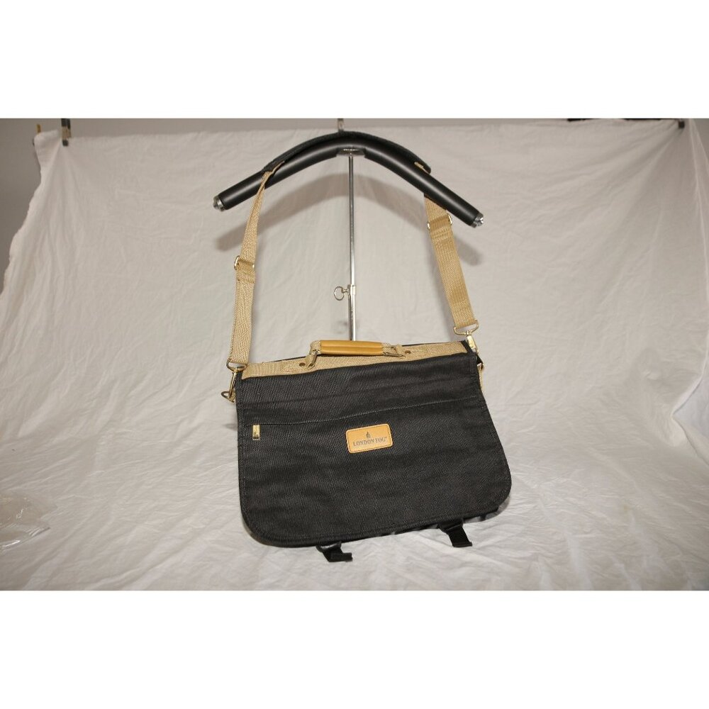 Vintage London Fog Luggage Carry On Messenger Briefcase Bag Travel Bag Black